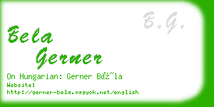 bela gerner business card